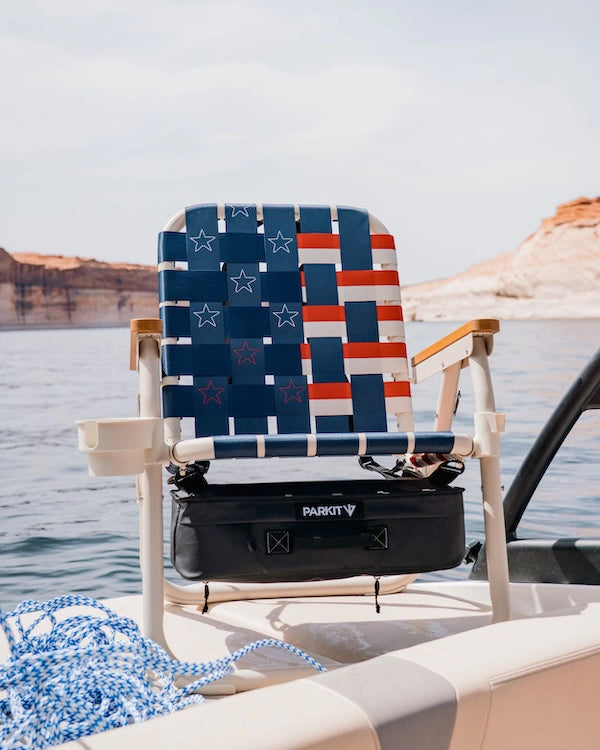PARKIT_OldGlory_AmericanFlag_Beach_Boat_Chair_4thOfJuly_Pdp_S1.webp