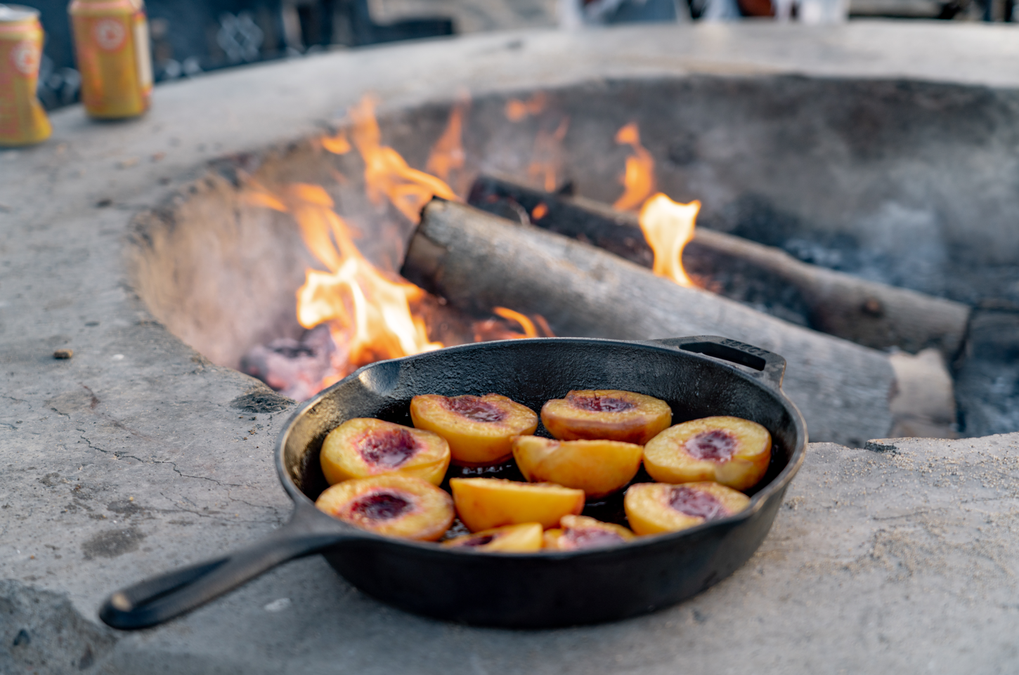 Peach Dessert Camping Bonfire