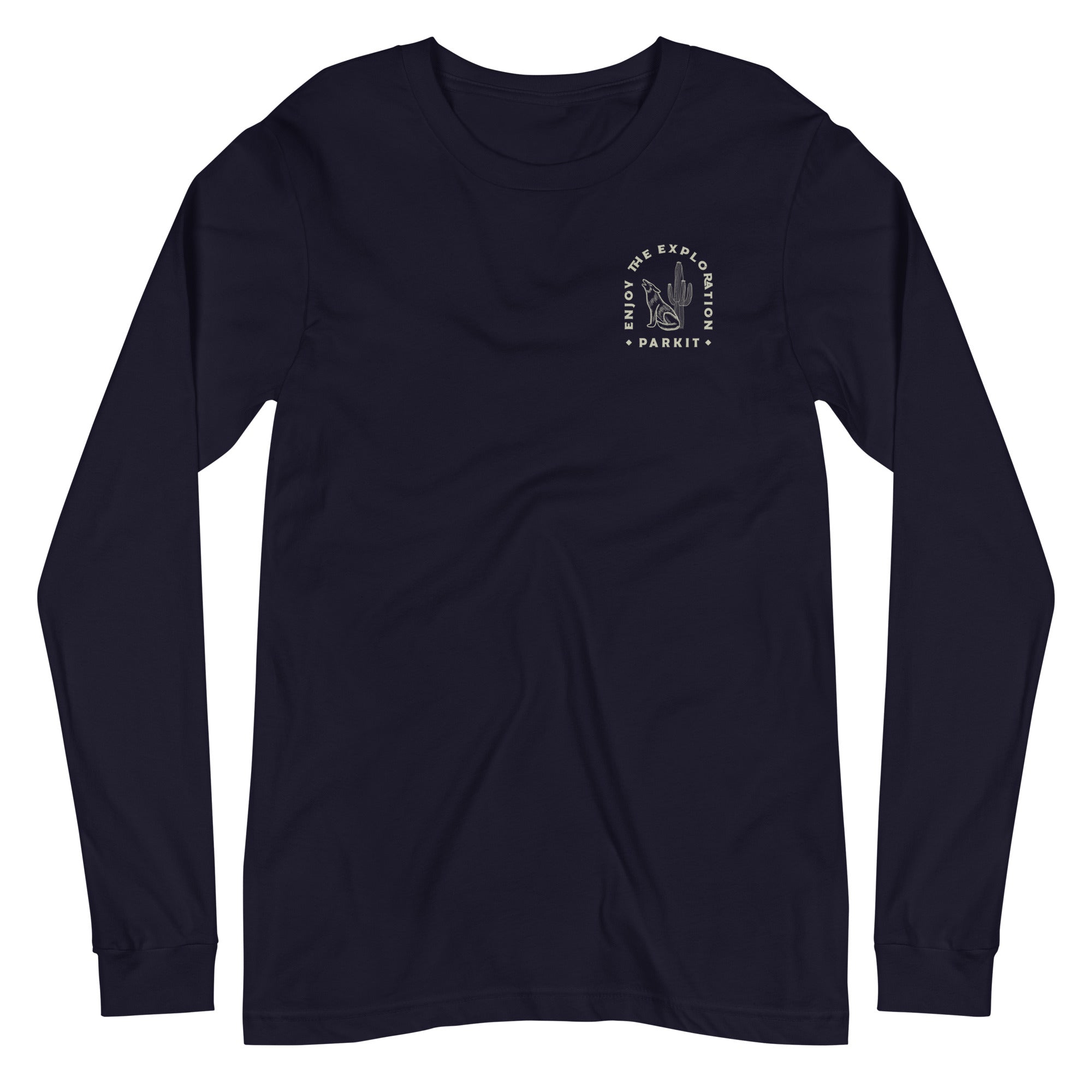 7.5oz Cotton Long-Sleeved Crew Neck Border Tee IHTB11-BLK
